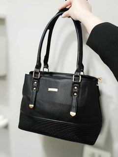 Imagem do Bolsa Feminina Média Transversal E De Mão Casual Preta