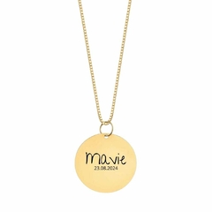 Colar personalizado nome + data ouro 18k na internet