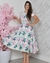 Vestido Floral Verde com Lilás - Look Tal Mãe Tal Filha