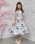 Vestido Floral Verde com Lilás