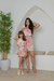 Conjunto short saia e cropped Aquarela - Look Tal Mãe Tal Filha
