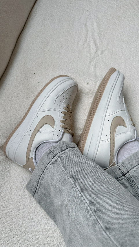 AIR FORCE 1 - BRANCO/NUDE LINHA LUXO