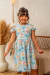 Vestido Infantil Azul Floral - Ref 817
