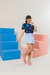 Conjunto Short Saia Azul Stitch - Ref 805