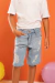 Bermuda Jeans Claro Destroyed Juvenil - Ref 781