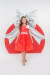 Vestido Infantil Vermelho Laço Branco - Ref 634 na internet