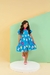 Vestido Infantil Azul Flores - Ref 857