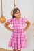 Vestido Infantil Quadriculado Rosa - Ref 854