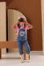 Macacão Jeans Infantil Stitch - Ref 826