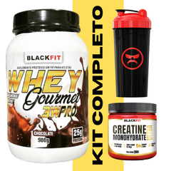 KIT Whey + Creatina + Coqueteleira BLACKFIT