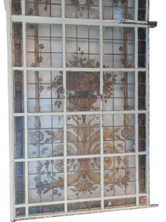 Antigua puerta mampara de hierro vitraux art 12783 - tienda online