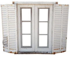 Ventana de madera antigua con celosias Cod.13399 - comprar online