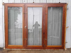 Dos ventanas antiguas de madera cedro Cod.13457