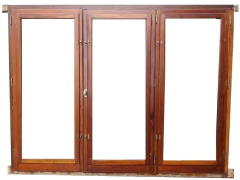 Dos ventanas antiguas de madera cedro Cod.13457 - comprar online