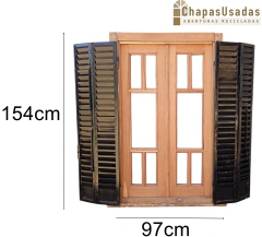 Ventana De Madera Cedro Con Celosías Cod.13788