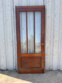 Imagen de Antigua Puerta Madera Cedro Vidriada Cod.13909