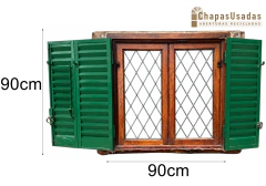 Dos ventanas De Cedro Con Celosías Cod.13985