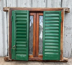 Dos ventanas De Cedro Con Celosías Cod.13985 - tienda online