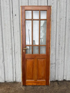 Imagen de Antigua Puerta Madera Cedro Vidriada Cod.14007