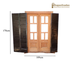 Ventana De Madera Cedro Con Celosias Cod.12559 Chapasusadas - comprar online