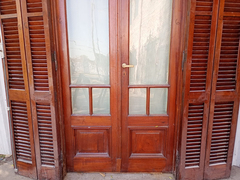 Puerta De Madera Cedro Con Celosías Cod.12616 Chapasusadas - Aberturas Recicladas