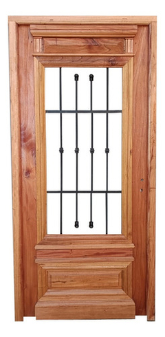 Puerta Frente Madera Cedro Con Reja Cod.11987 Chapasusadas en internet