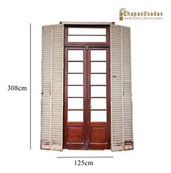 Puerta De Madera Cedro Con Celosías Cod.12488 Chapasusadas - comprar online