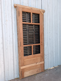 Puerta De Madera Cedro Con Celosías Cod.12032 Chapasusadas - tienda online