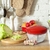 Processador Cortador Triturador Manual de Alimentos Temperos Ervas Legumes 3 Laminas Vermelho