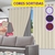 Cortina Blecaute para Quarto ou Sala c/ Voil Corta luz 100% PVC 280x260cm Com Ilhós para Varão
