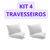 Kit 4 Travesseiro Enchimento 65x45cm Fibra Poliéster Antialérgico