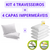 Kit 4 Travesseiros + 4 Capas Protetoras Fronhas Travesseiro Impermeáveis com Zíper