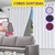 Cortina Blecaute para Quarto ou Sala c/ Voil Corta luz 100% PVC 280x180cm Com Ilhós para Varão