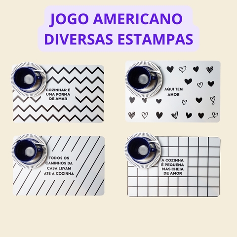 Jogo Americano Unitário Grande Retangular - Varias Estampas