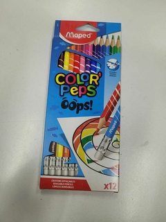 Lápices de colores Maped Oops c/goma x12