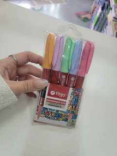 Marcadores Filgo permanentes pastel x5