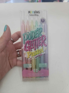 Marcadores Mooving Pastel con Glitter