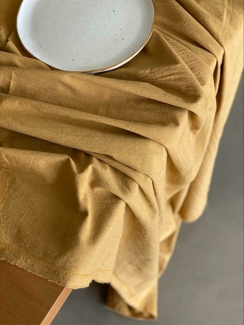 MANTEL DE TUSSOR MOSTAZA