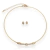 Conjunto chocker aro ponto de luz dourada