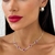 Chocker coração prata com rosa