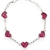 Pulseira corações rosa com prata. - comprar online
