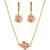 Conjunto dourado com rosa perolado