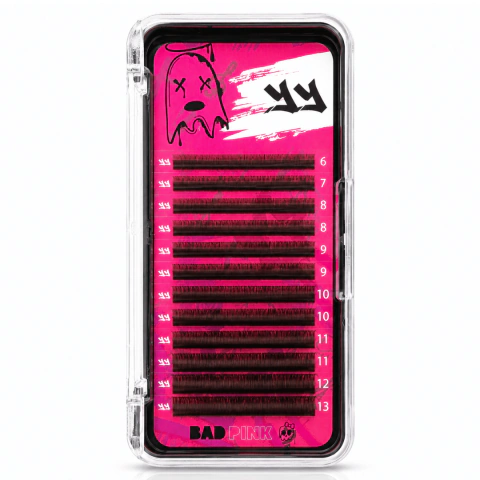 Cílios Bad Pink YY Curvatura D Marrom