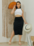conjunto cropped regata nadador e saia midi Ribana na internet