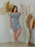 Vestido Franzido Floral Lastex tubinho ombro de fora - loja online