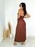 Vestido Midi Frente Única Detalhe Flor Frontal com Bojo e Fenda Lateral na internet