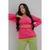 Blusa tricot coração neon manga longa na internet