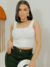 Cropped Tricot Modal Alcinha Regata Decote Quadrado