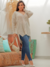 Blusa Tricot Estilo Mullet Longa Atrás Ponto Fang Vest Legging na internet