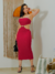 Vestido Midi Tomara que Caia Anarruga Canelado Argolado - comprar online